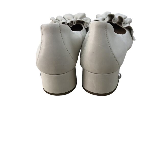 Ugg Fifi Pumps Heels Sz 8 Ruffle Ivory Coquette Preppy Light Academia Girly Twee - Picture 4 of 10